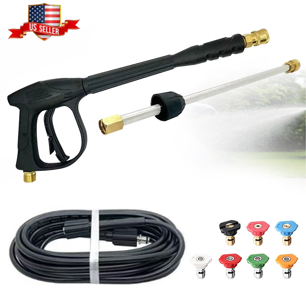 High Pressure 5800PSI Car Power Washer Gun Spray Wand Lance Nozzle and Hose Kit