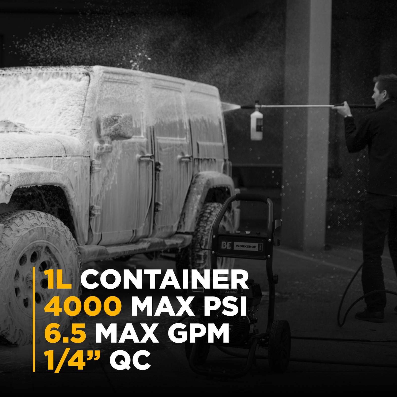BE Power Equipment Professional Foam Cannon, 4000 PSI, 5.3 GPM