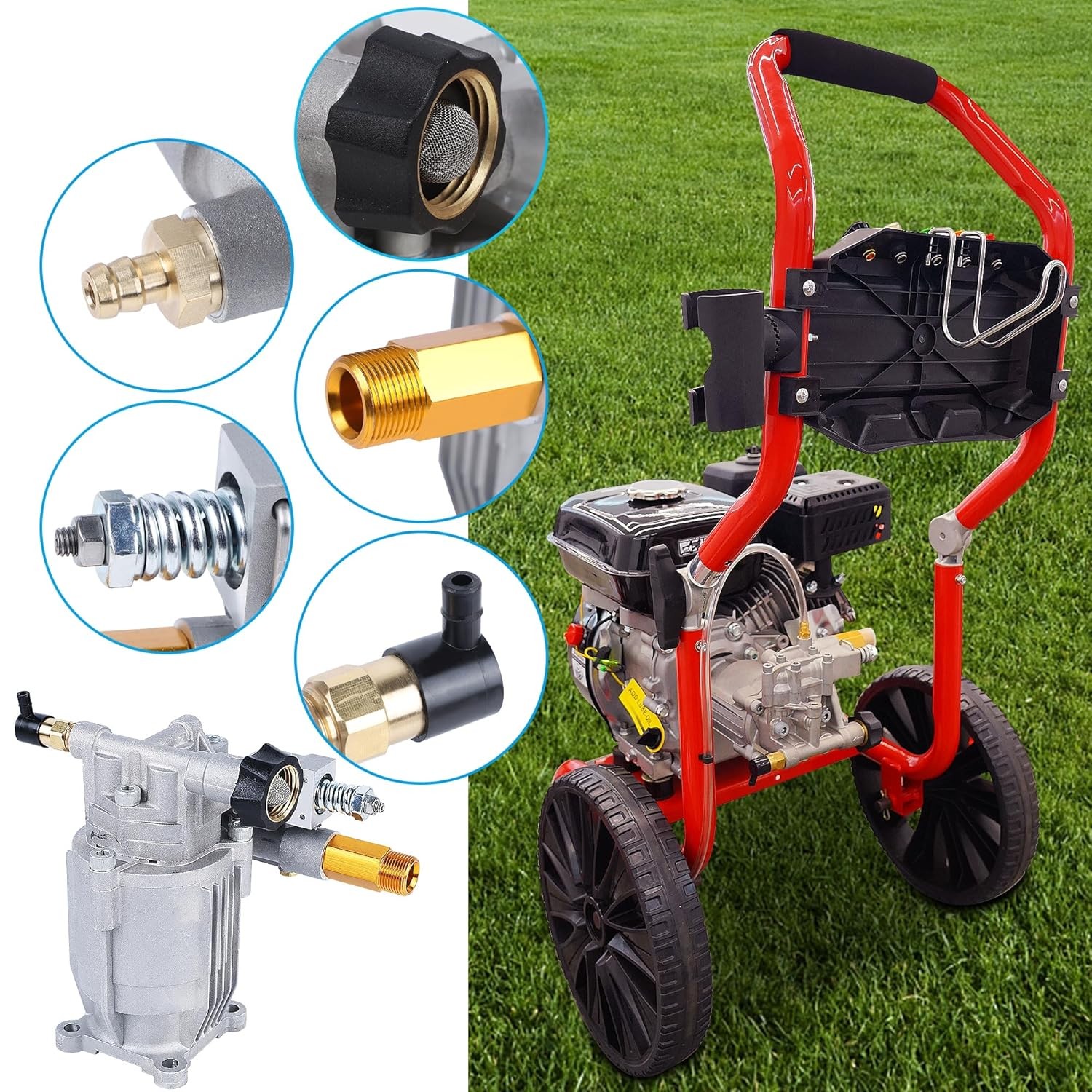 3/4″ Horizontal Axial Plunger Pressure Washer Pump 3400 PSI Max 3/4 inch Shaft