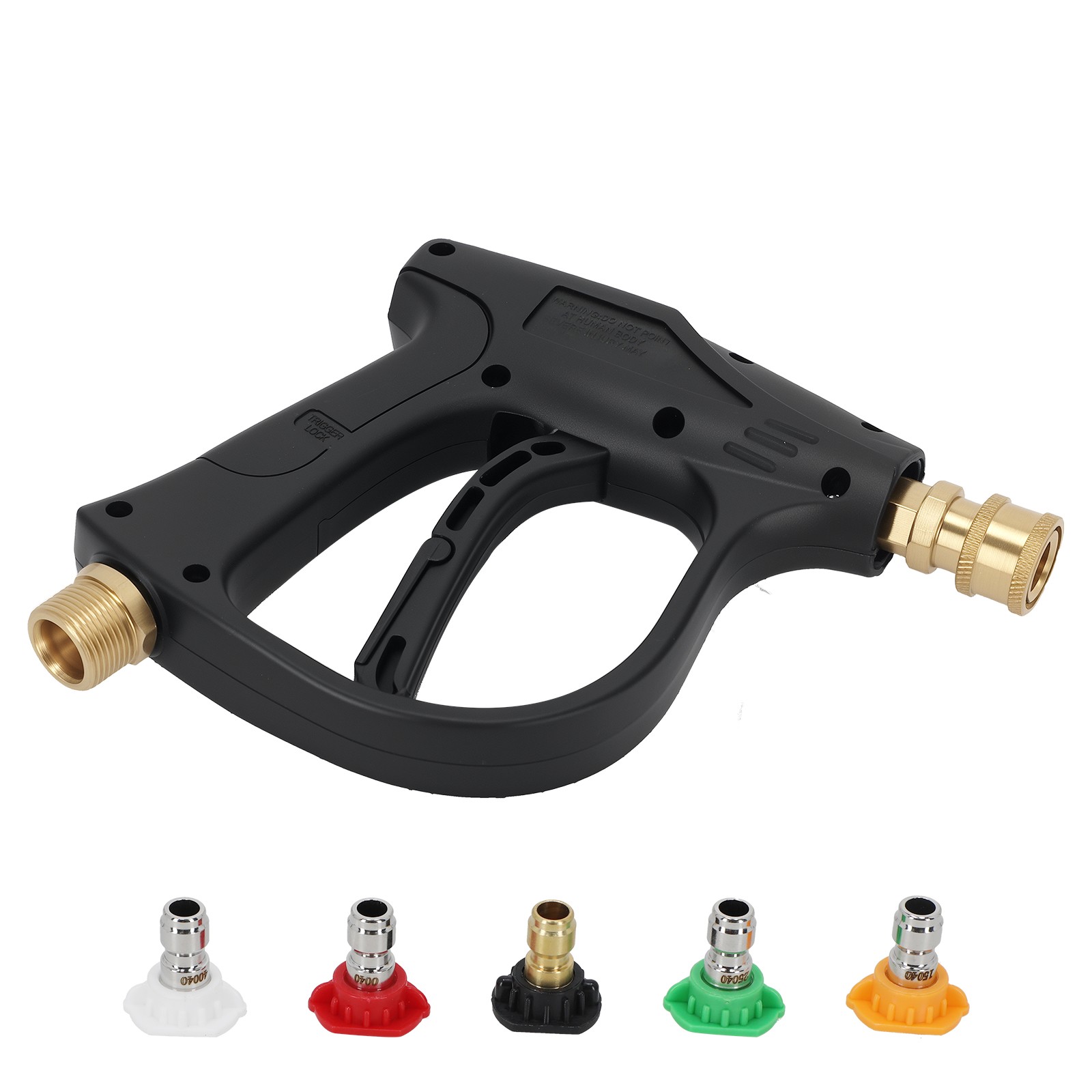 4000 PSI Pressure Washer Gun 1/4″ with 5 Nozzles Car Wash Foam Spray Short Wand