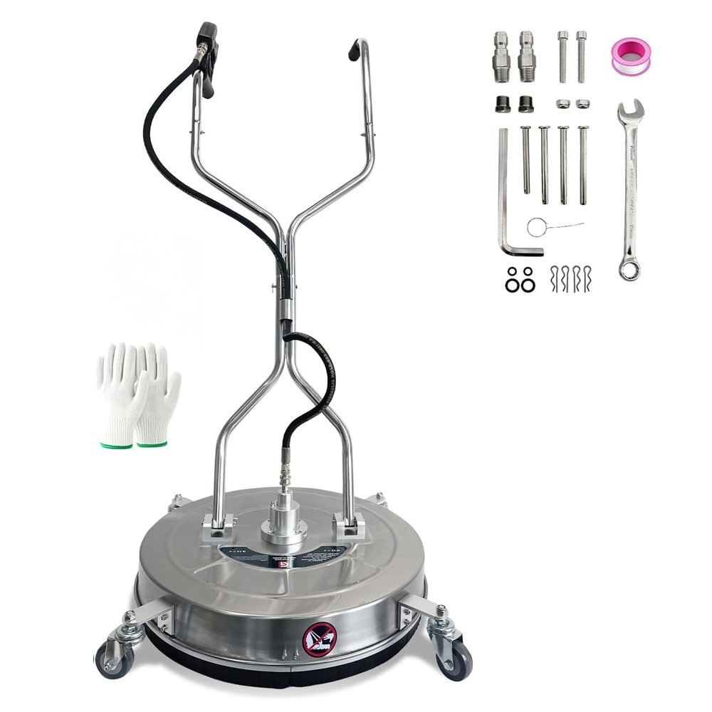 24″ Pressure Washer Surface Cleaner Stainless Steel Dual Handle Surface Cleaner