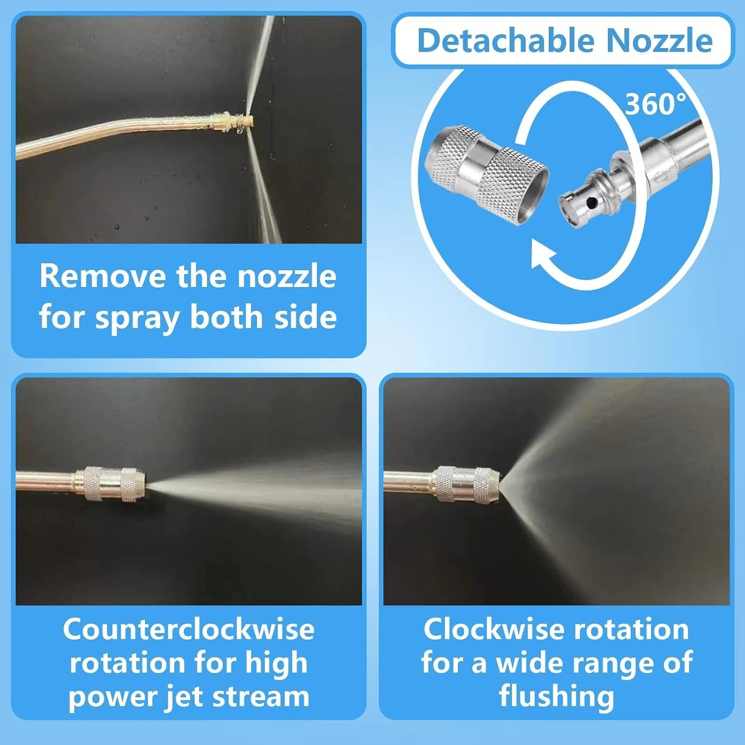 Adjustable Nozzle Heavy-Duty Air & Water Cleaning Wands for Radiators – 2 Pieces