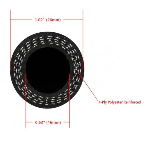 3.2FT ID 5/8″ (16mm) Reinforced High 5/8″ (16mm) – 3.2FT Reinforced Black