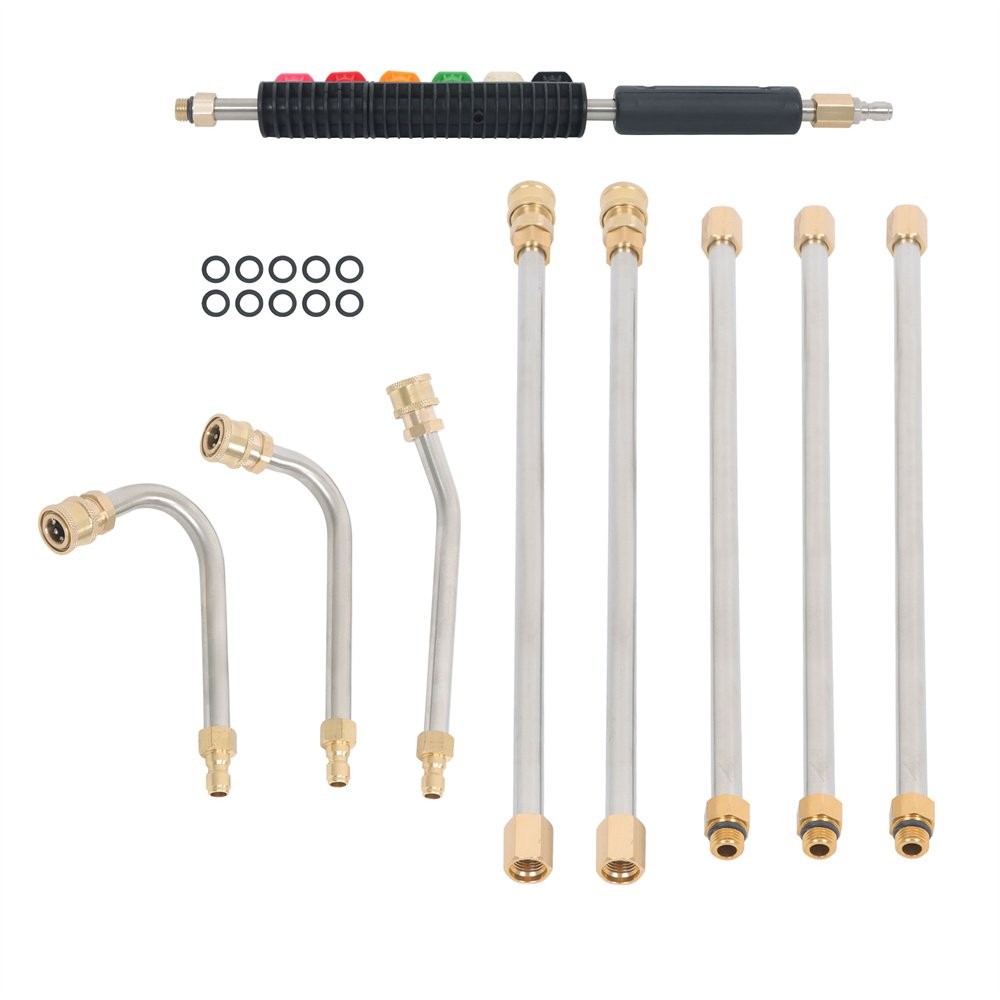 9-Piece High-Pressure Water Gun Extension Rod Set – 4000 PSI 1/4’’ Quick Connect