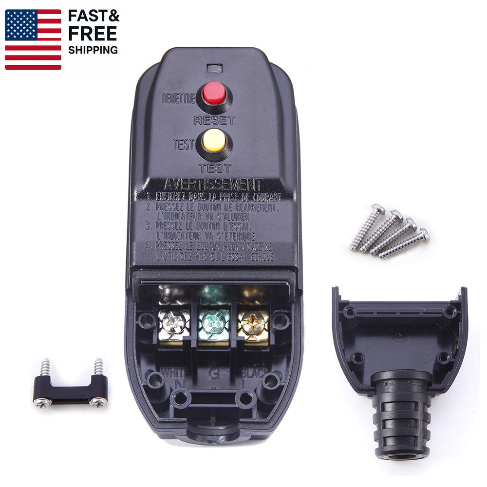 Replacement GFCI Plug for Pressure Washer Pool Pump 15Amp 3 Prong Circuit Break