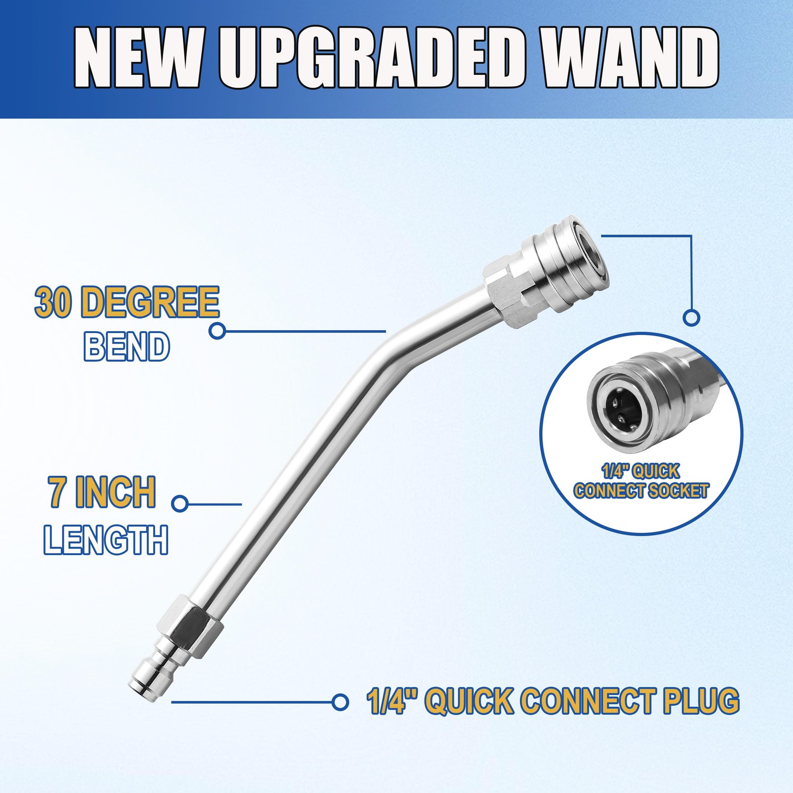 Pressure Washer with Extension Wand, 30 Degree Curved Rod, M22 15mm or M22 14…