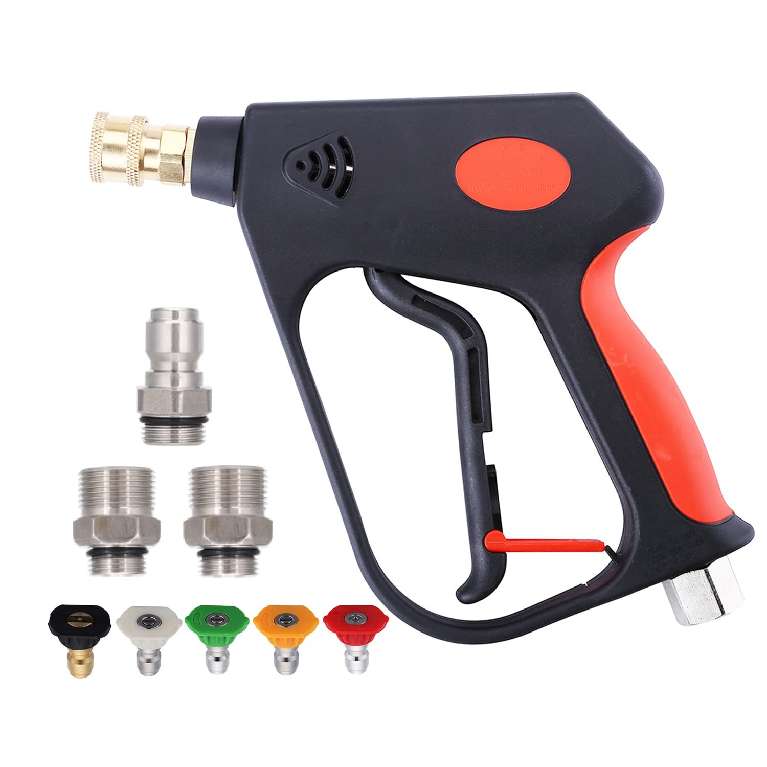Pressure Washer Short Gun, Commercial 5000 PSI / 10.5 GPM, Swivel Inlet, 3/8 Inc