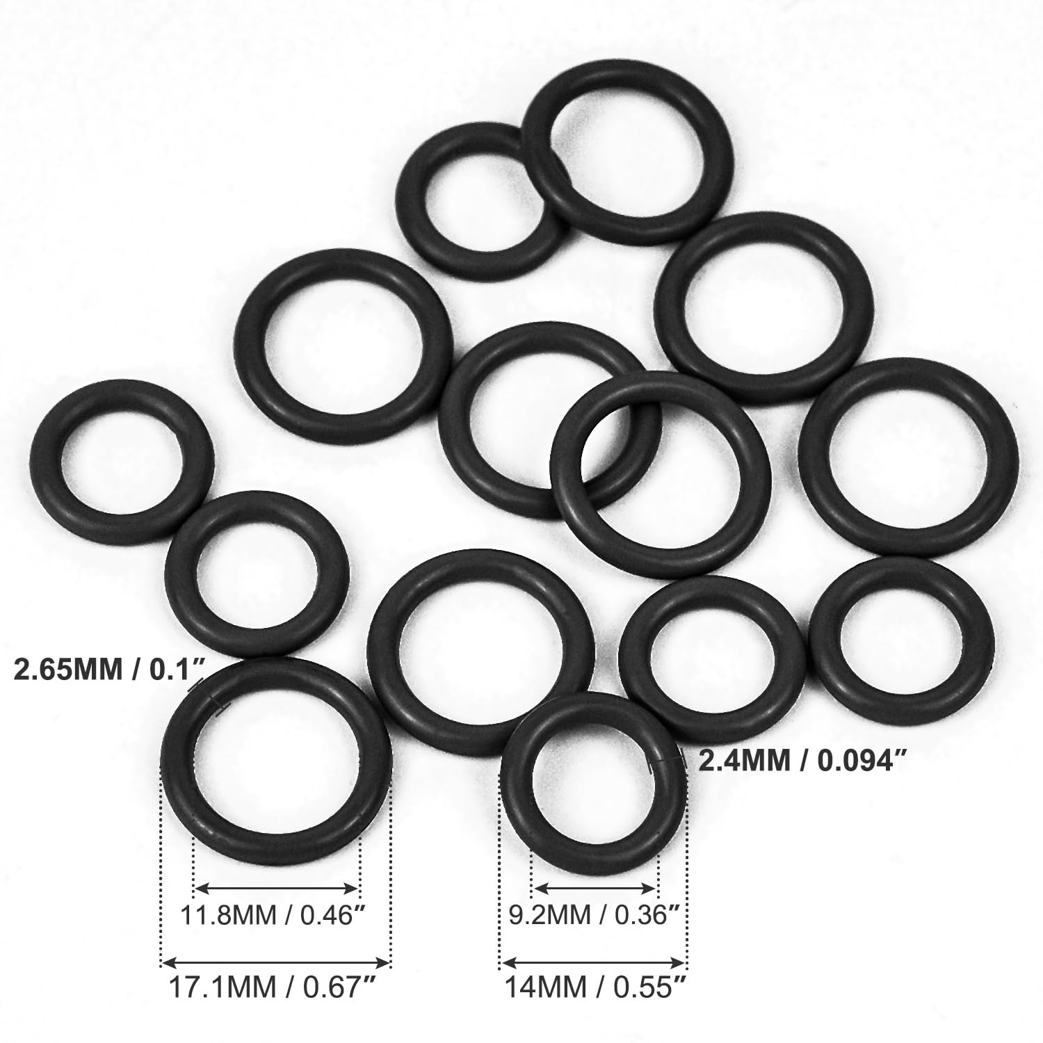 80PCS Pressure Washer O-Rings, 1/4″ & 3/8″ Quick Connect Seals, Rubber Parts