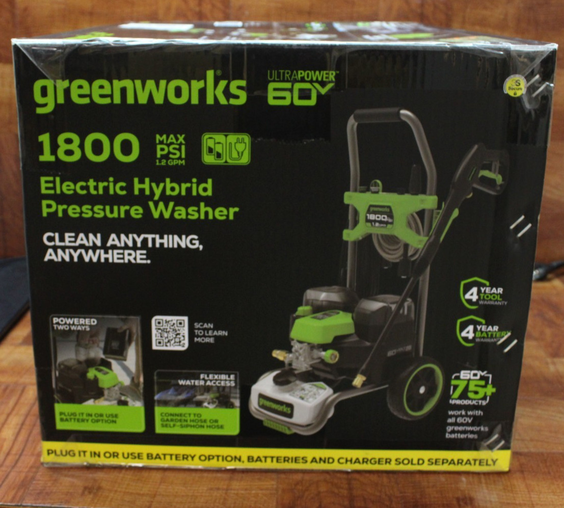 Greenworks Electric Hybrid Portable 1800 PSI Pressure Power Washer NEW