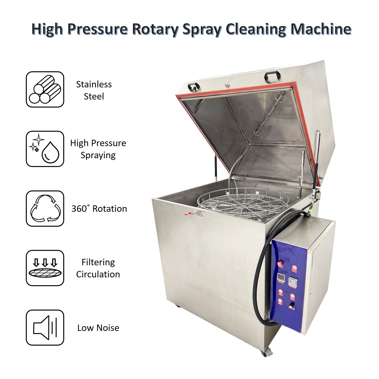 220V Wash Cabinet Part Washer High Pressure Rotary Spraying Cleaning Machine 3PH