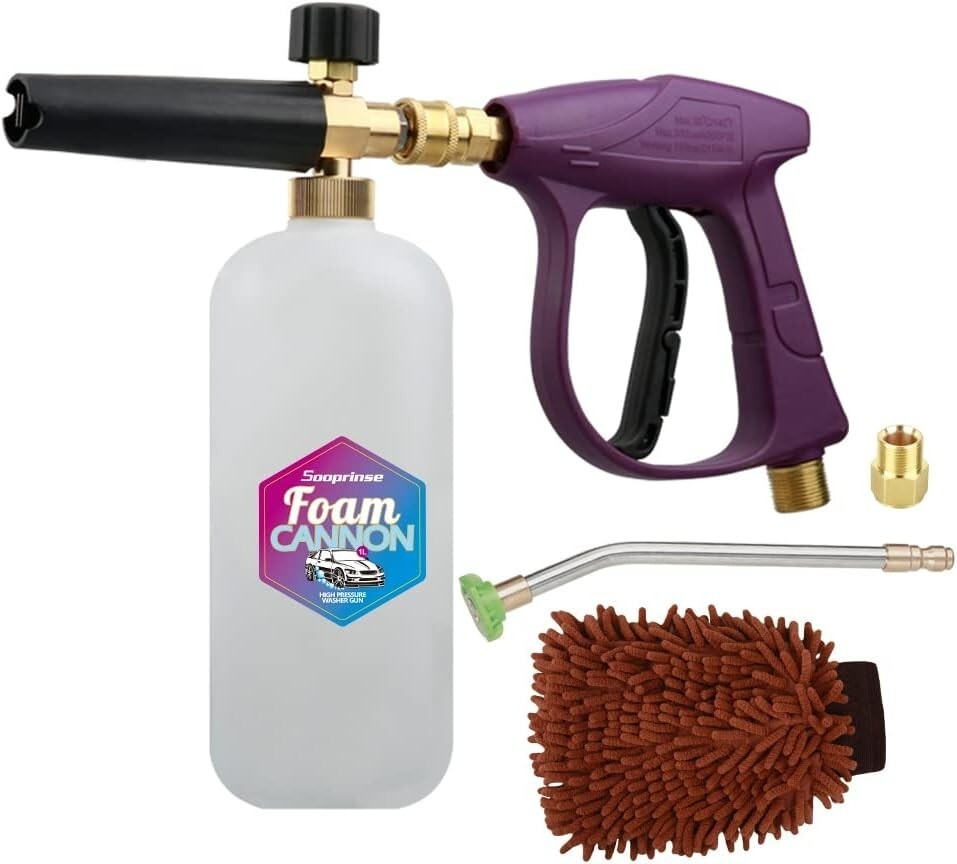 Foam Cannon Lance Kit – Pressure Washer Jet Wash with Gutter Cleaner Wand