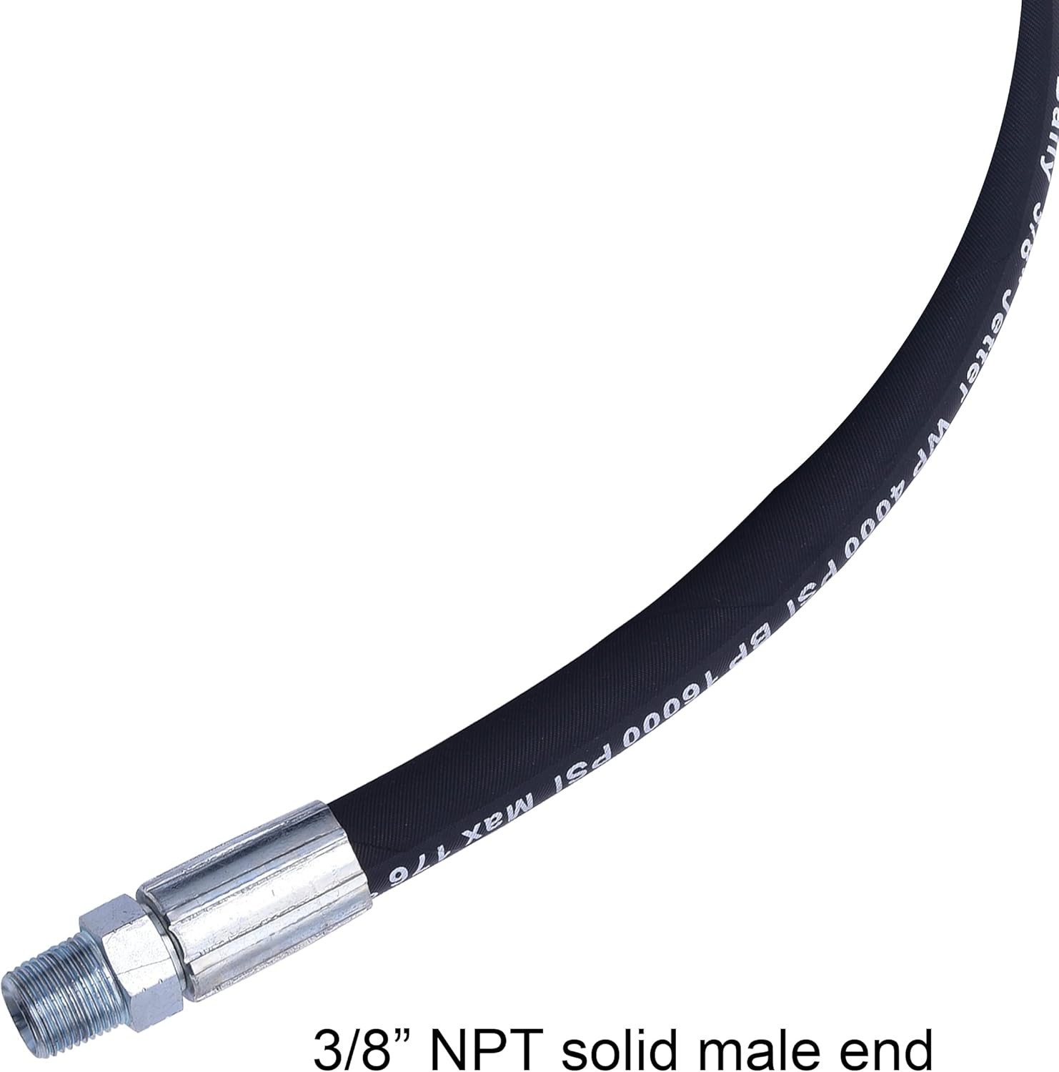 Pressure Washer Whip Hose 4 FT Steel Wire Braid Swivel Connector for Pressure