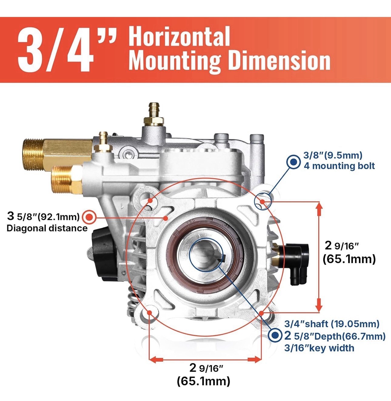 High-Performance 3400 PSI Pressure Washer Pump – Ideal for Honda, Karcher & More