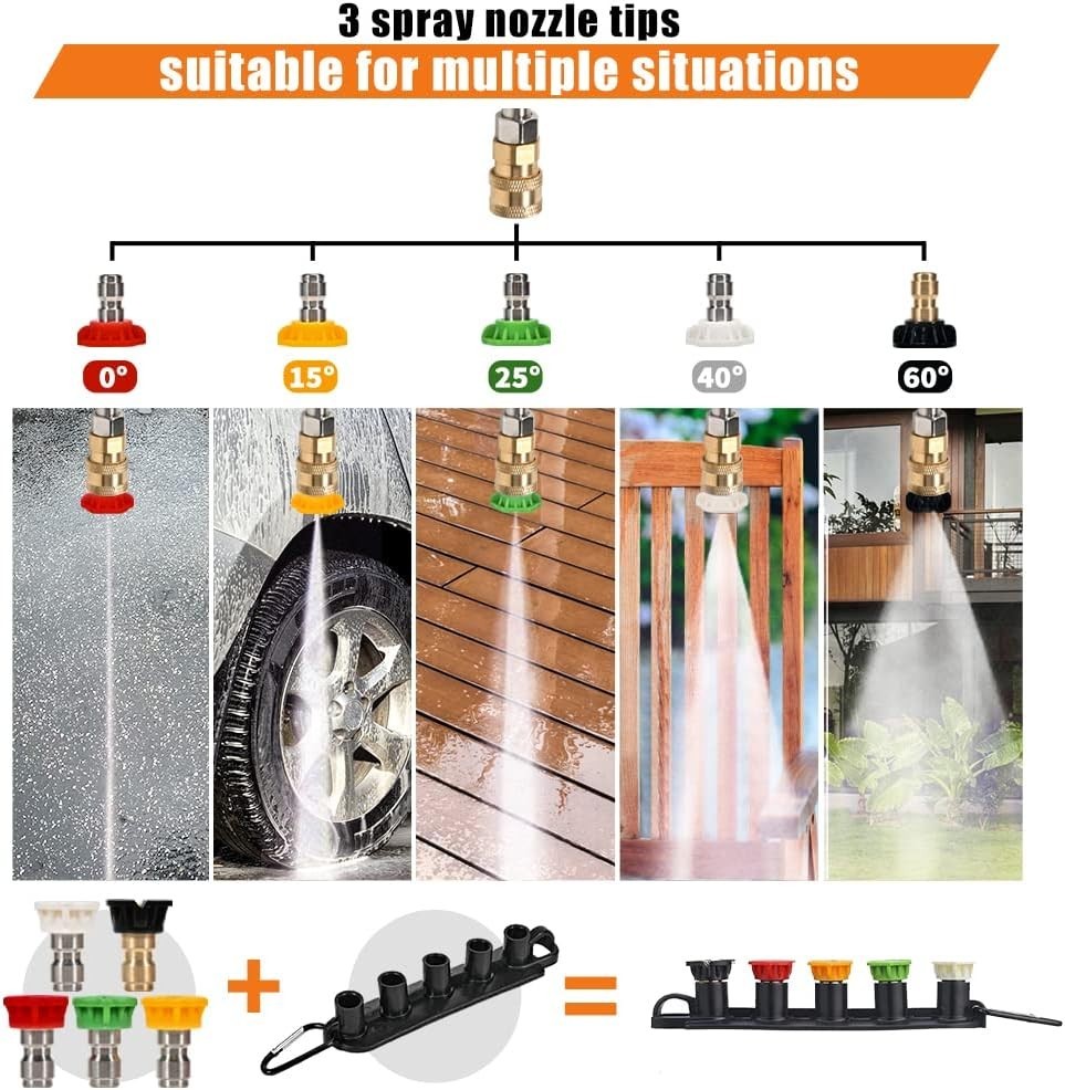 Professional 5000 PSI Pressure Washer Gun with Safety Lock and Extension Wand