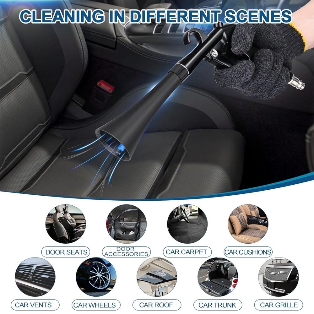 Tornado Car Cleaning Gun Vortex Air Blow Quickly Remove Gun Surface Dirt & Dust