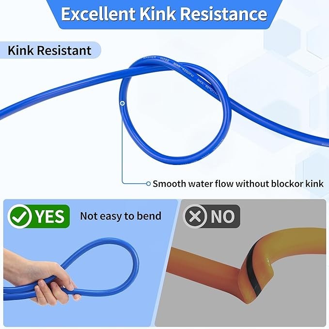 50Ftx1/4″ Pressure Power Washer Hose Flexible Kink-Resistant for Ryobi Troy Bilt