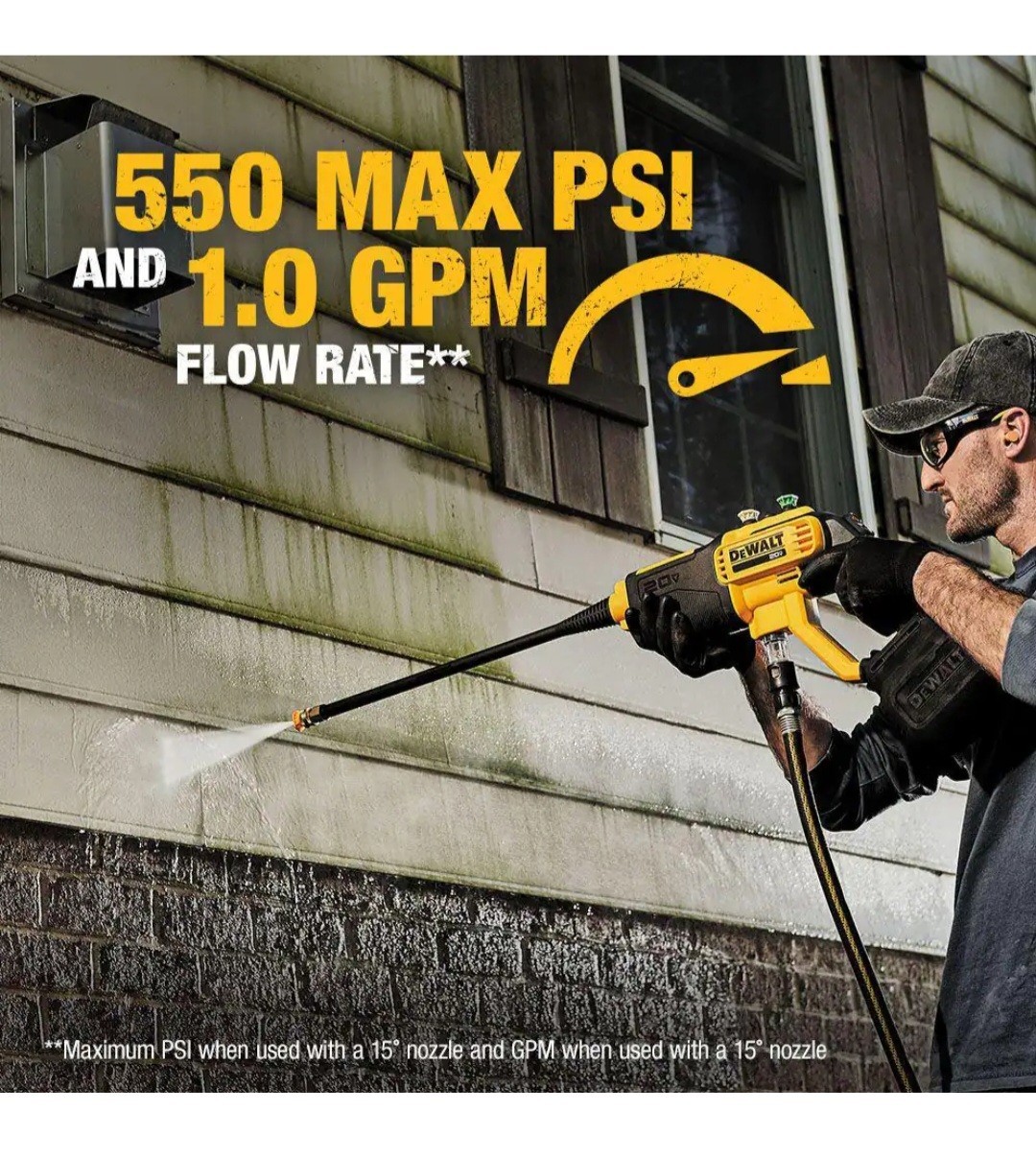 DEWALT 20V MAX 550 PSI Cold Water Power Cleaner (TOOL ONLY) DCPW550B