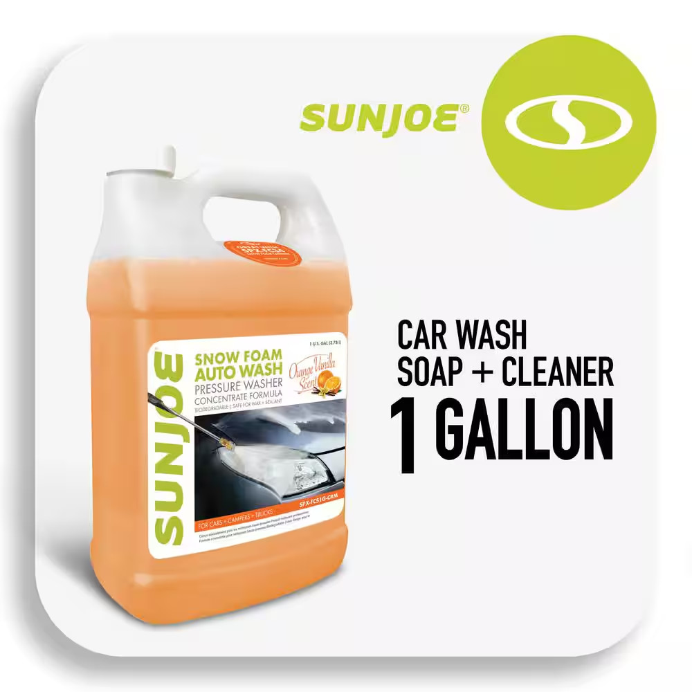 1 Gal. Premium Snow Foam Pressure Washer Rated Car Wash Soap and Cleaner, Orange