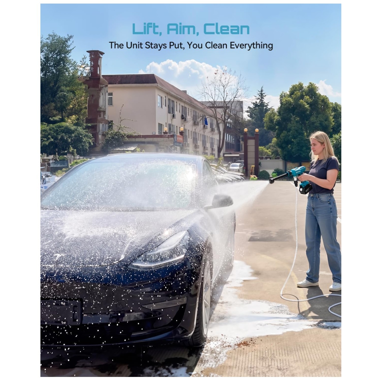 1250 PSI Cordless Power Washer | Brushless Motor, 27FT Hose