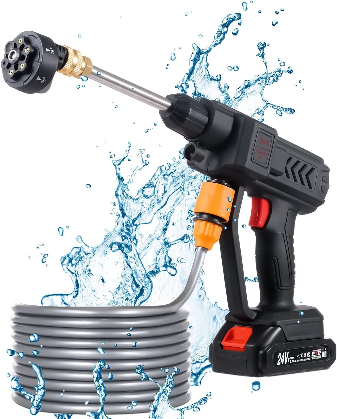 Aumotop Cordless Portable Pressure Washer, 6 in 1 Nozzle Electric High Power Was