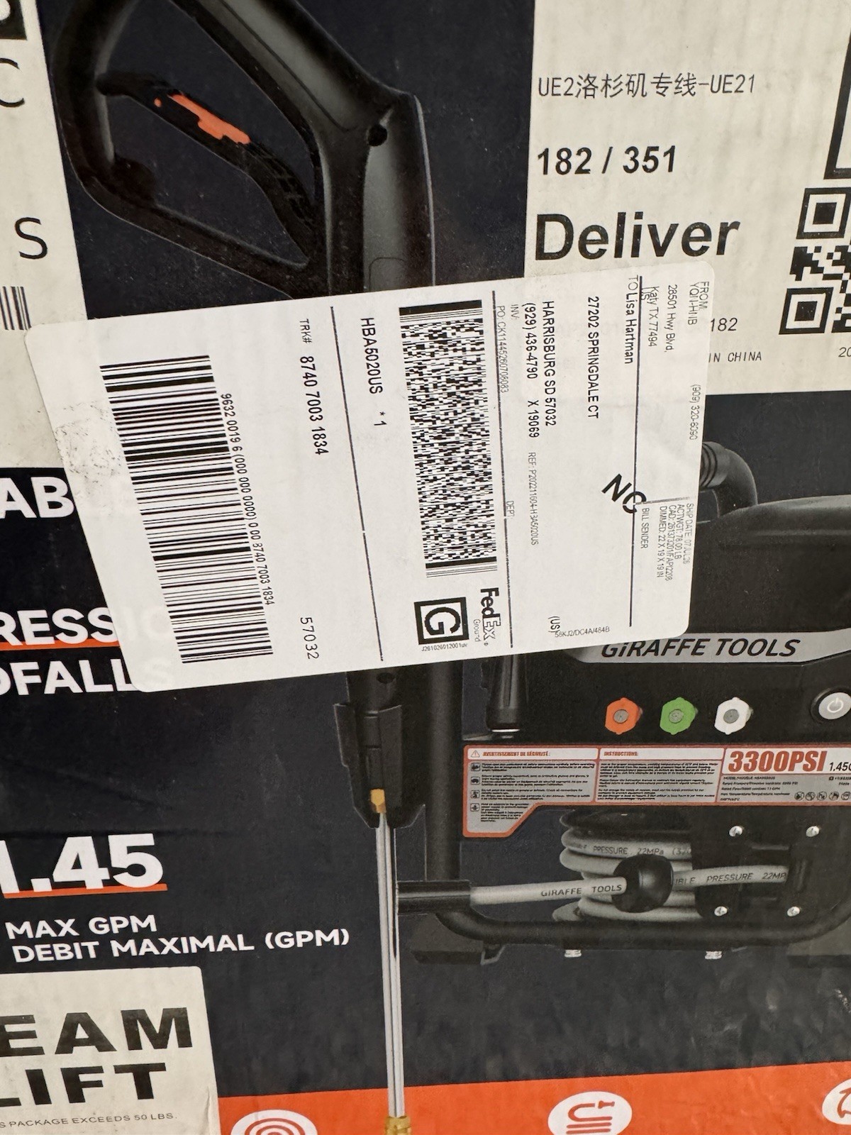 Crossfalls Retractable Pressure Washer Max, 3000PSI, 1.45GPM, 1800W Induction Mo