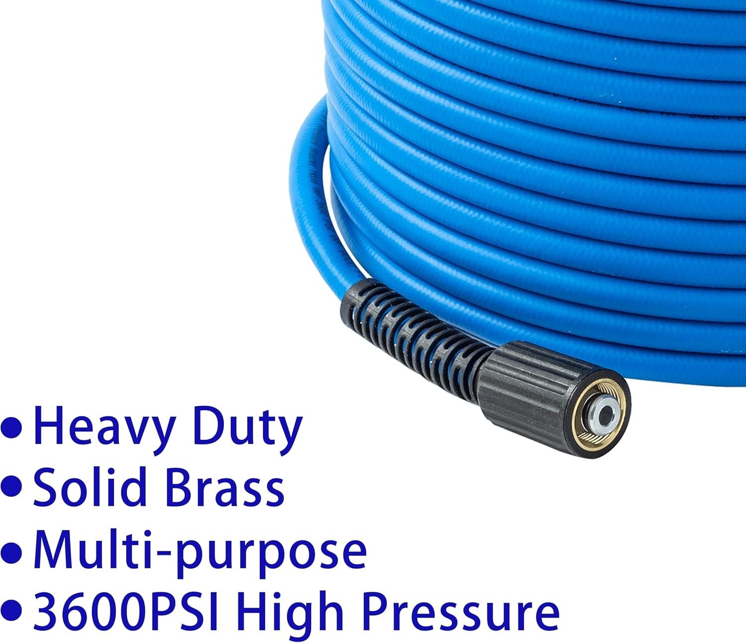 Multi-Purpose 50 FT Kink-Resistant Pressure Washer Hose with M22 Compatibility