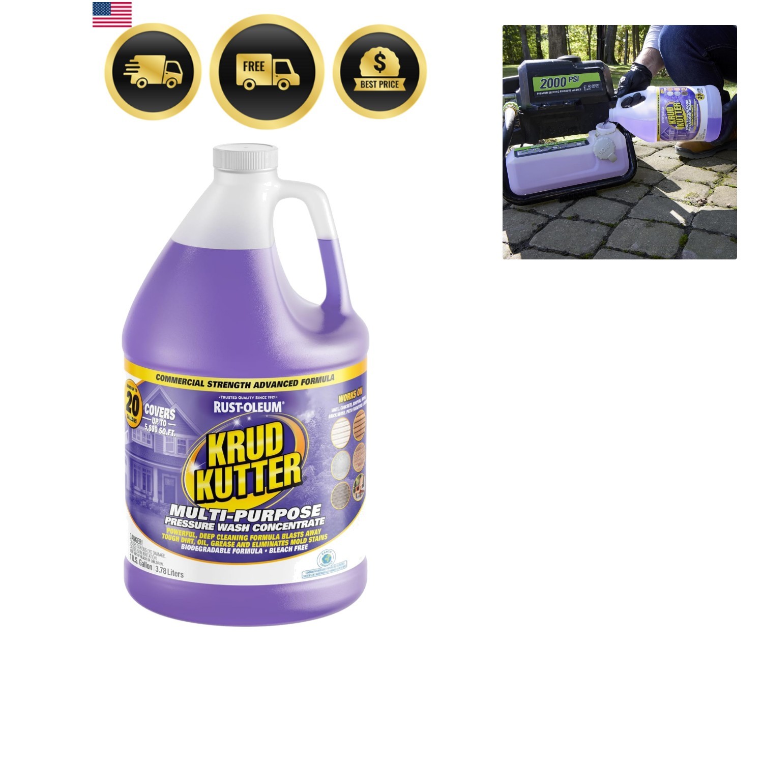 Multi-Purpose Pressure Washer Concentrate & Manual Use Outdoor Cleaner | Deep…