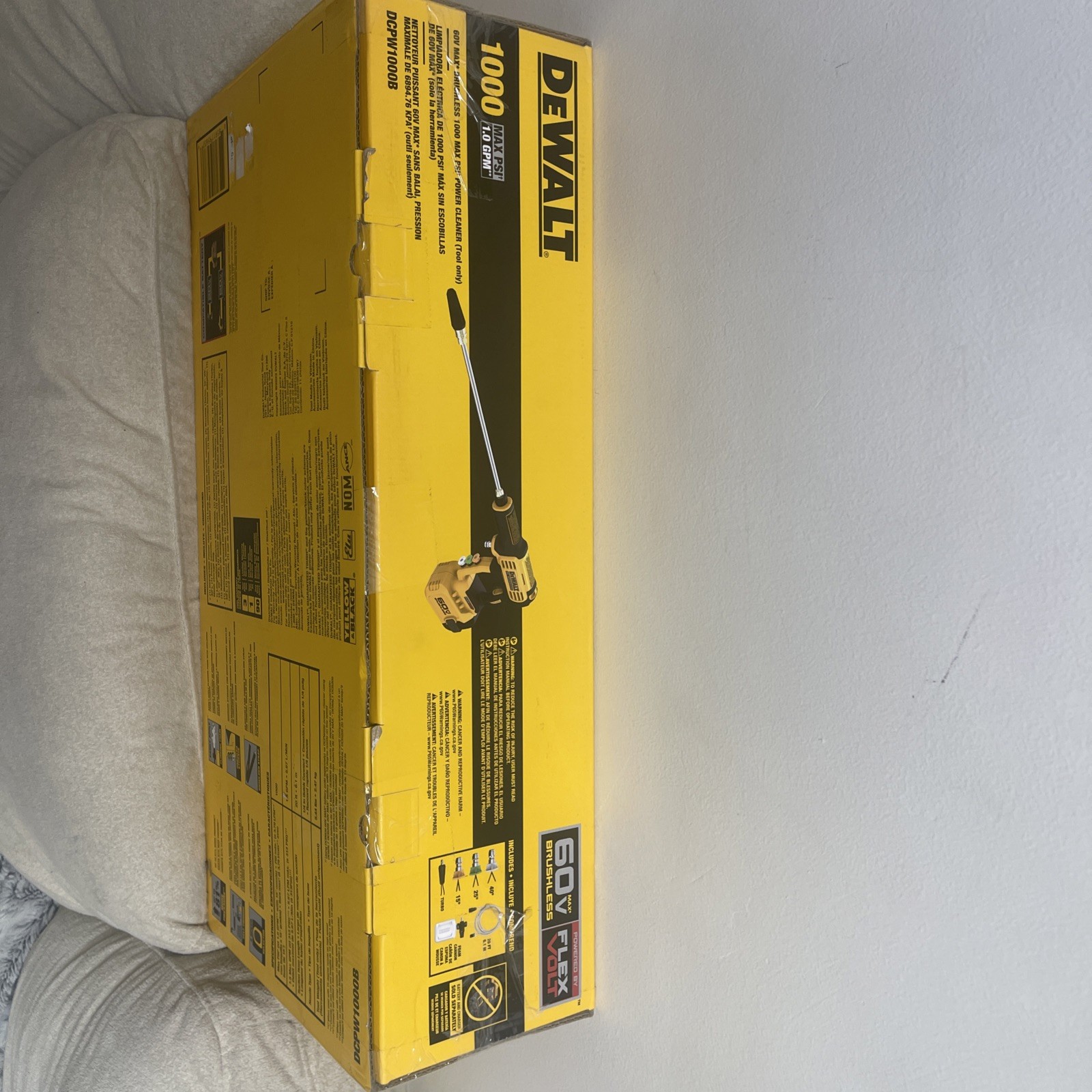 New DeWALT DCPW1000B 60V FLEXVOLT 1000 PSI Cordless Power Cleaner
