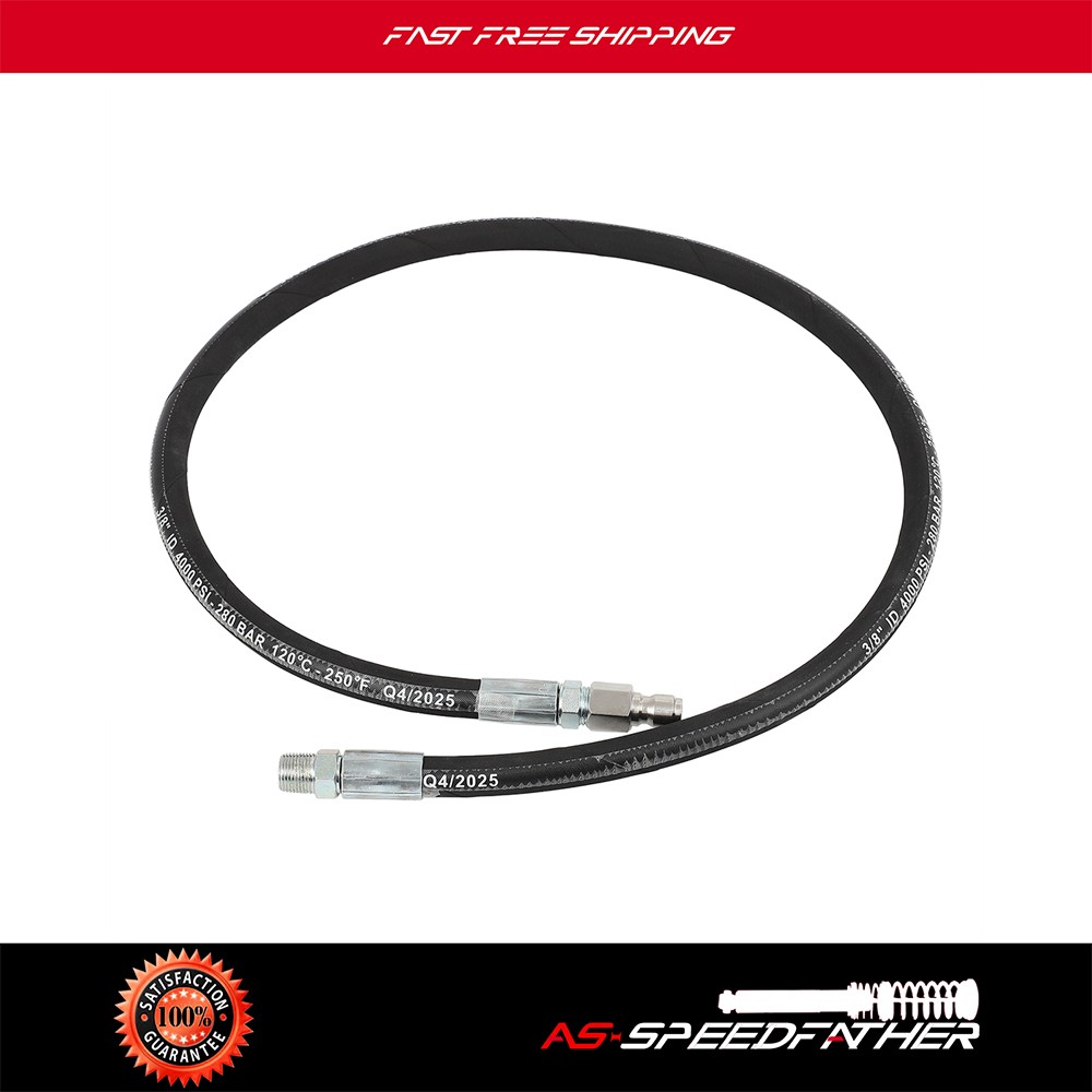 Pressure Washer Whip Hose 4 Ft X 3/8 Inch Hose Reel Connector Hose For Pressure