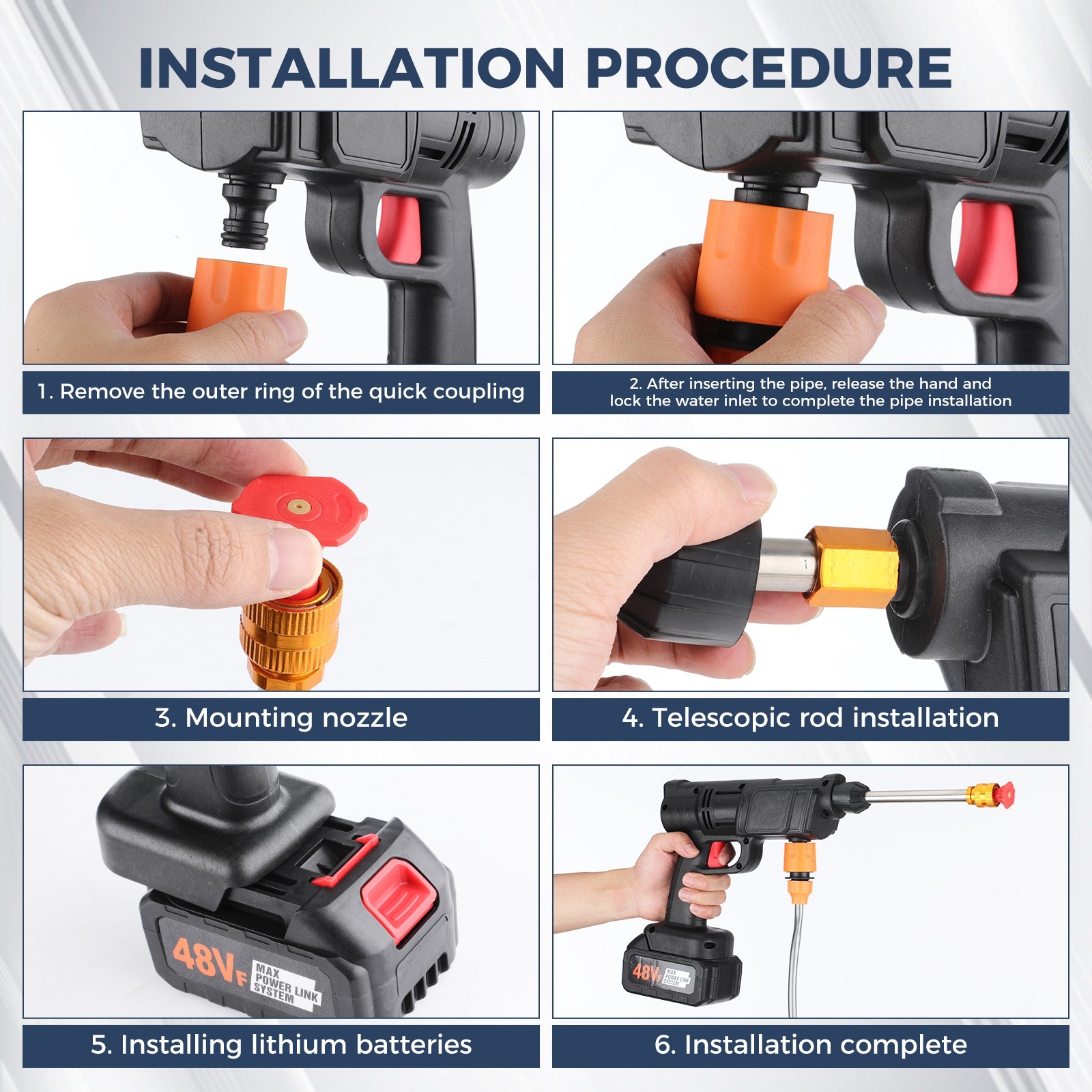 High Pressure Car Washer Cleaner For vehicles 70 dB Portable 1.2mpa/145PSI US