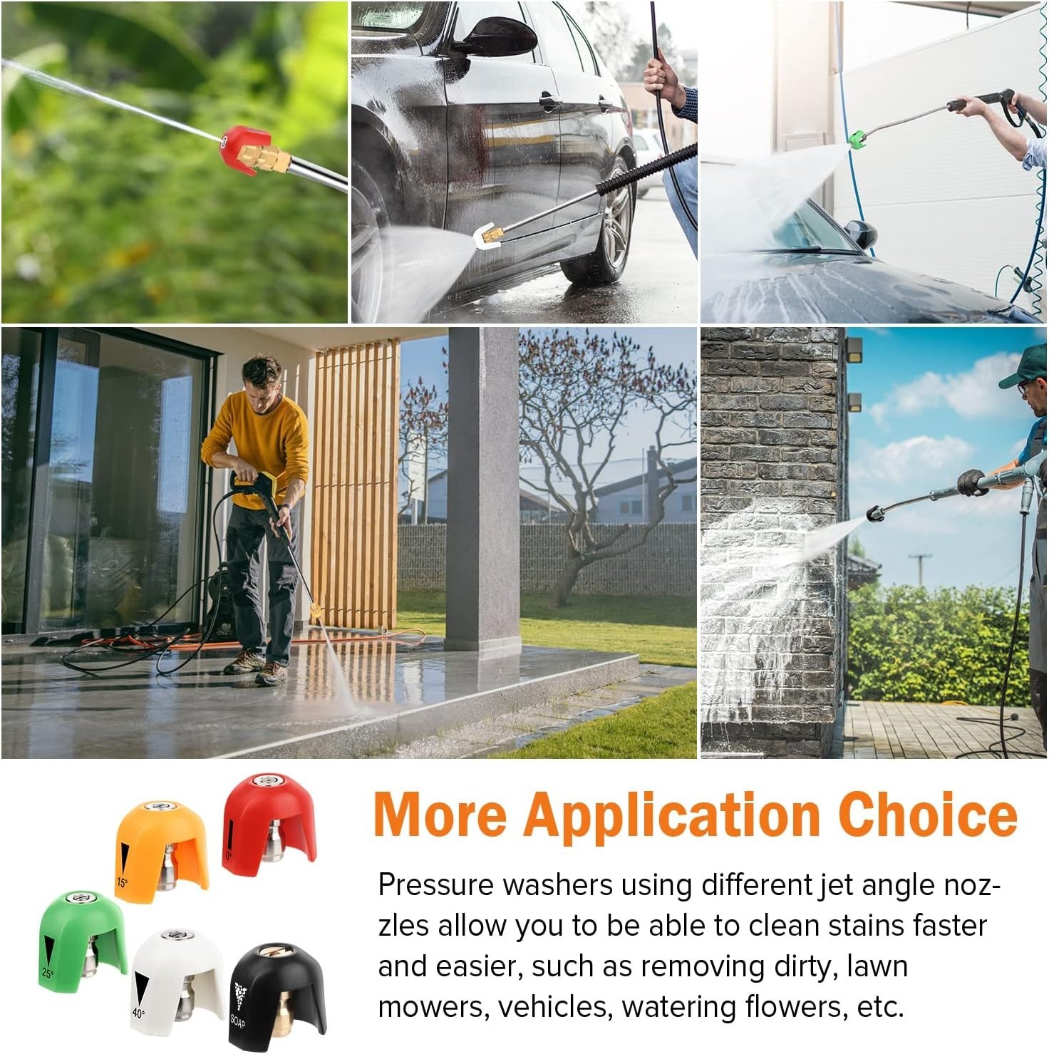 Versatile 5-Piece Quick Connect Nozzles for Sun Joe – Easy Installation and Use