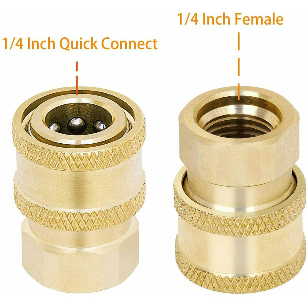 6PCS Pressure Washer Coupler Brass Fittings 1/4 Inch Quick Connect To Female NPT