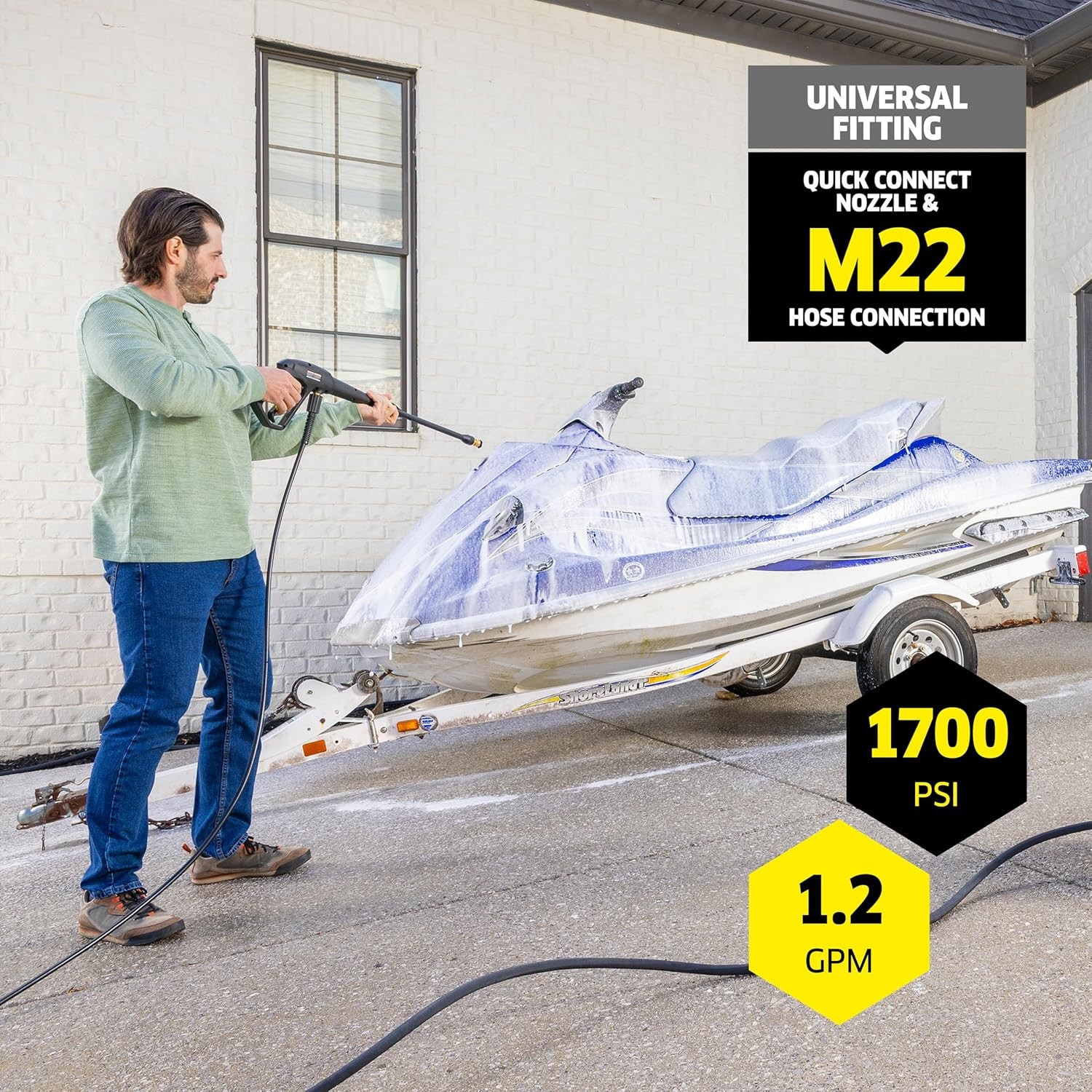 Kärcher Pressure Washer K1700, CETA Certified, 3 Spray Nozzles, Detergent Tank