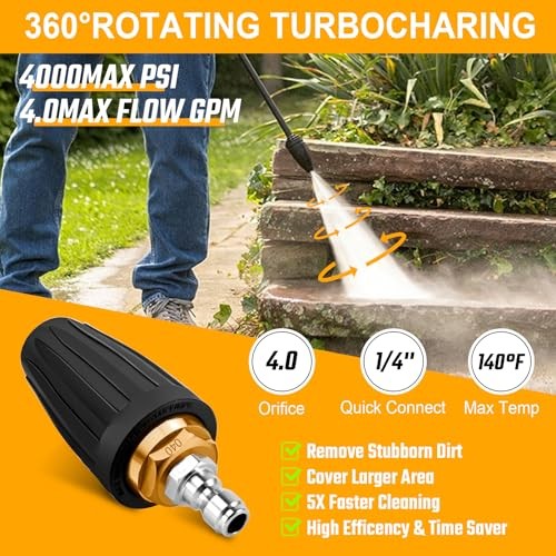 Pressure Washer Turbo Tip Max 4000PSI Turbo Nozzle 1pcs – Turbo – 4.0 Orifice