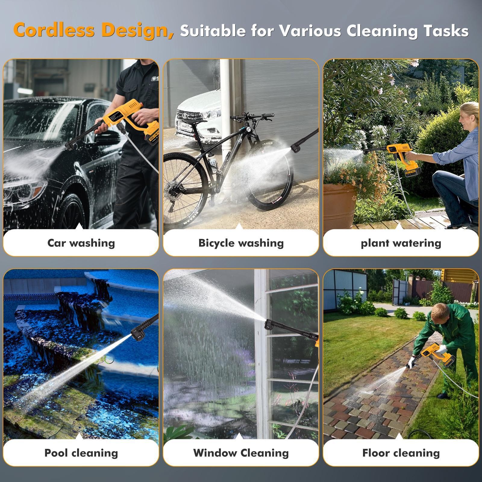 Car Washer Pressure High Gun Wireless Water Cleaner Car Portable Machine Wash