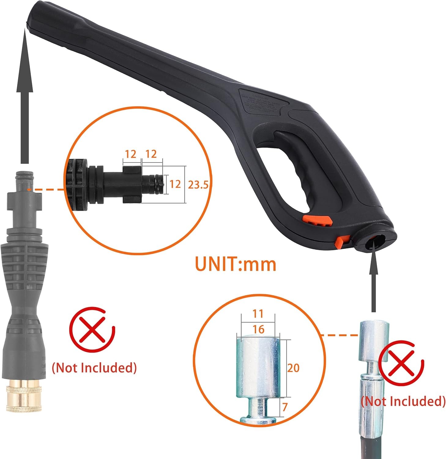 Pressure Washer Gun, Compatible with Some Portland Husky Black Decker Ford Pulsa