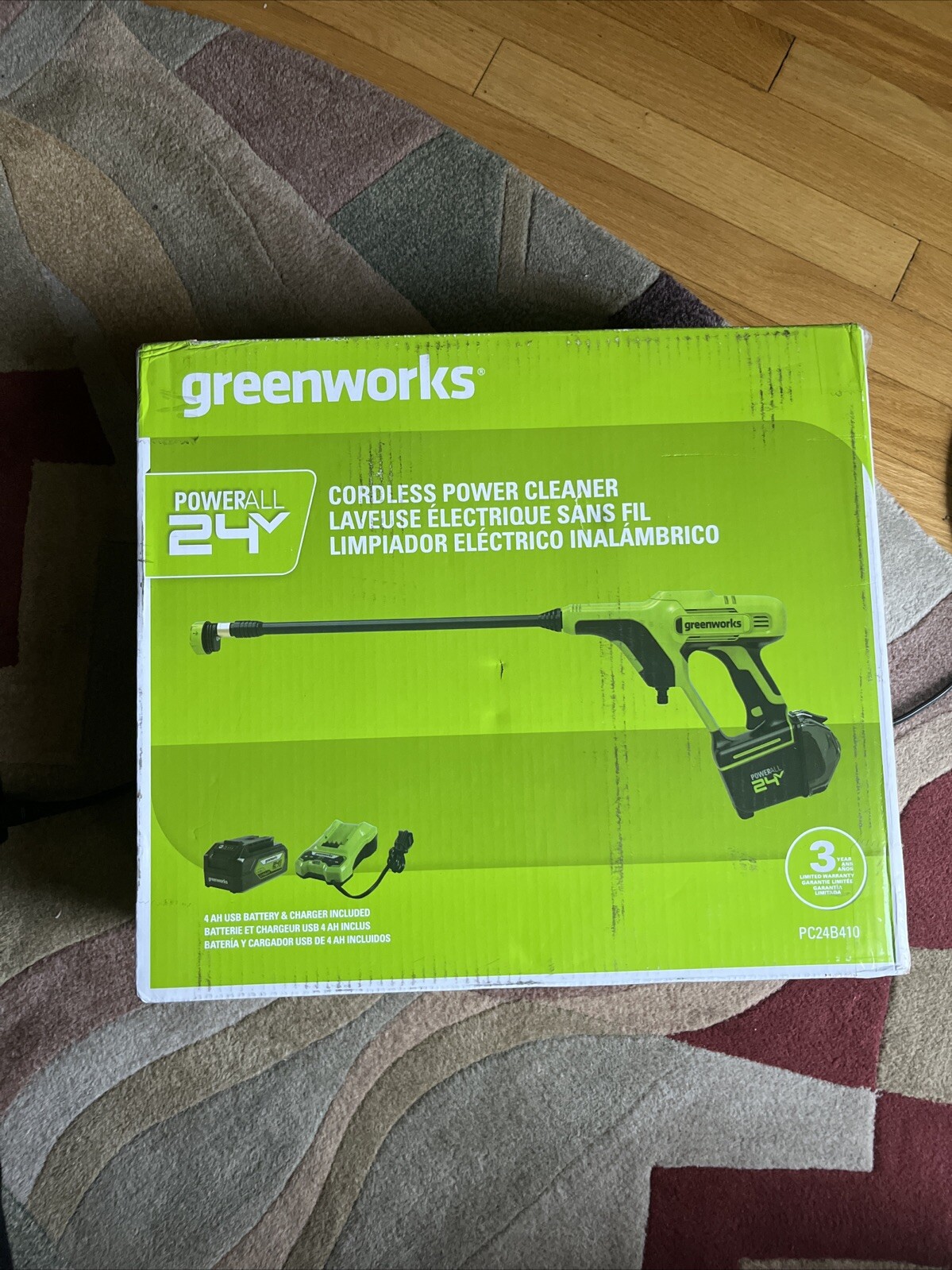 Greenworks 24V 600 PSI Battery Pressure Washer, w/ 4Ah USB Battery and Charger