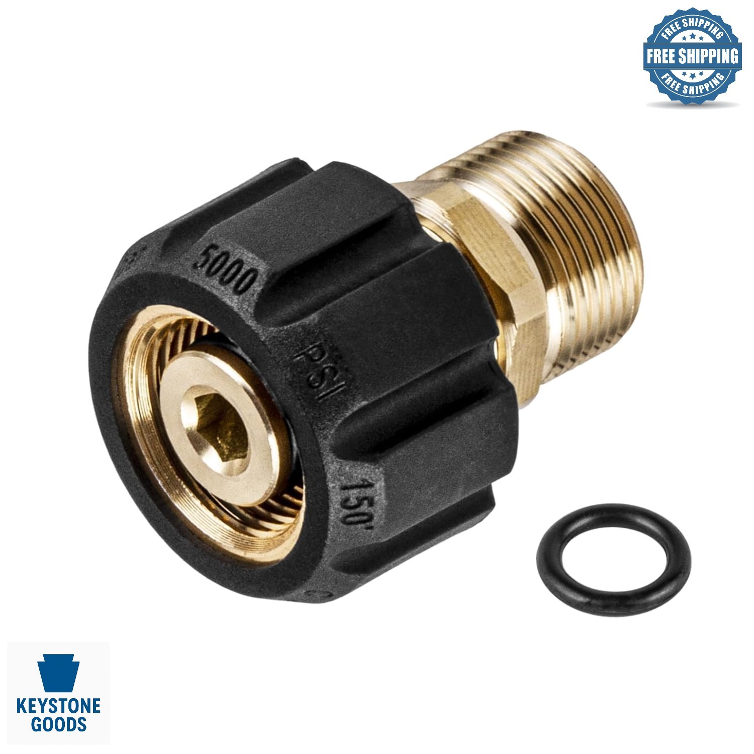 M22 15mm Female to 14mm Male Pressure Washer Adapter 5000 PSI
