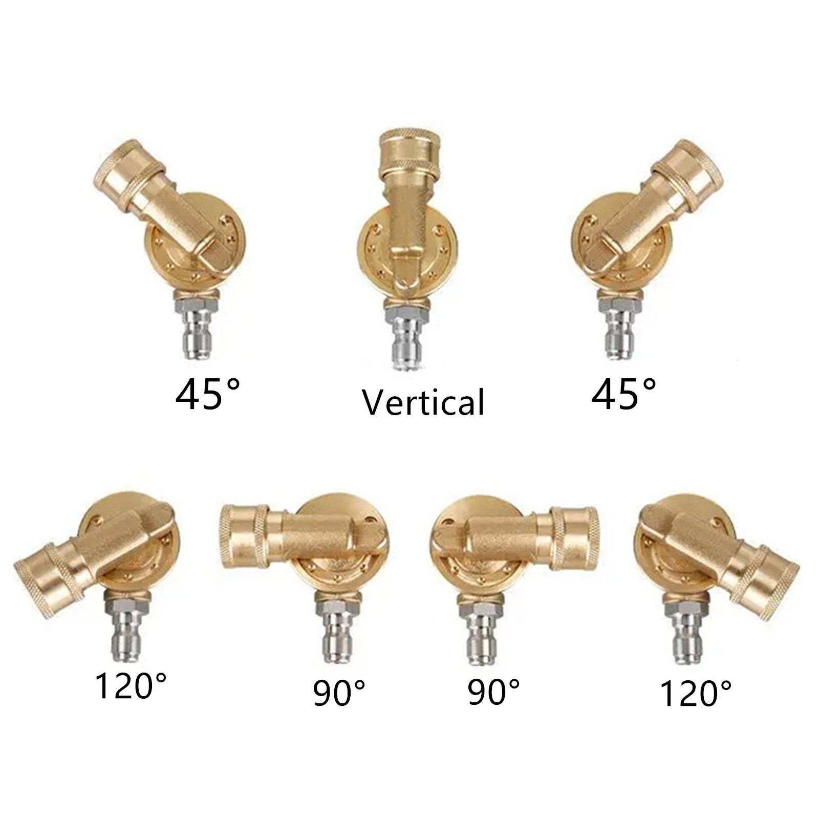 4500 PSI Brass Angle Coupler 1/4 Quick Connect Fitting 7 Position For Spray Wand