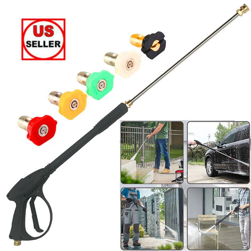 3000 PSI High Pressure Car Power Washer Spray Gun Wand Lance Nozzle Hose Kit M22