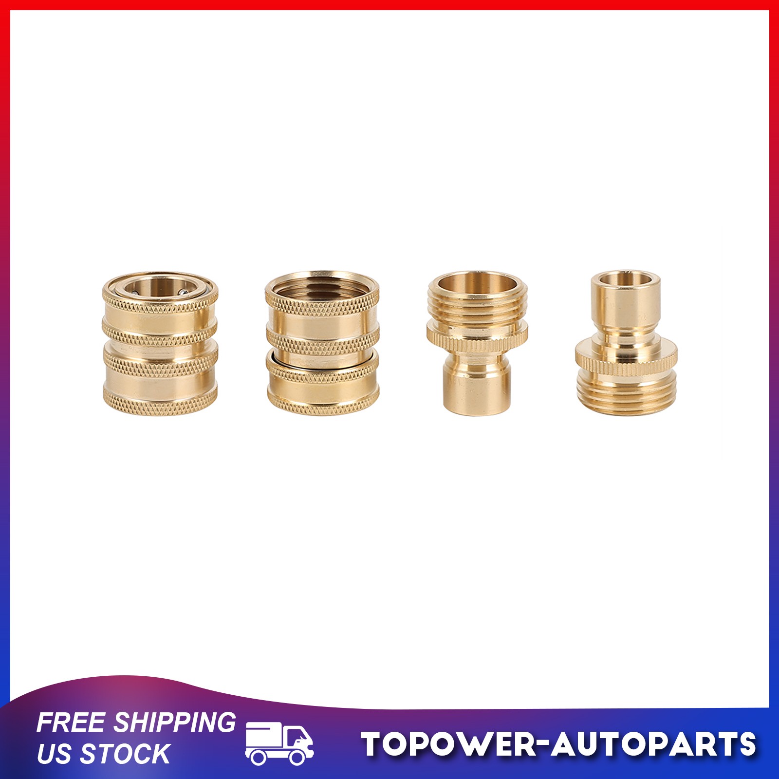 3/4″ Garden Hose Quick Connect Water Hose Fit Brass Female Male Connector 2PCS