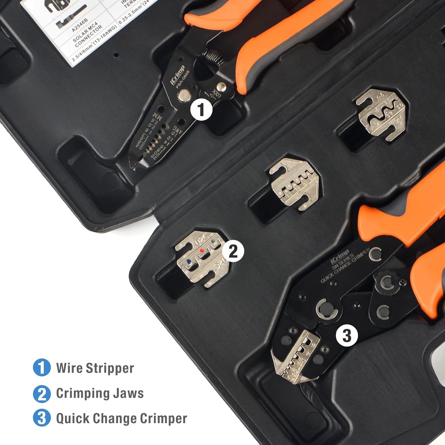 iCrimp Quick Change Ratcheting Crimper Tool Kit, Automotive Service Kit, for …