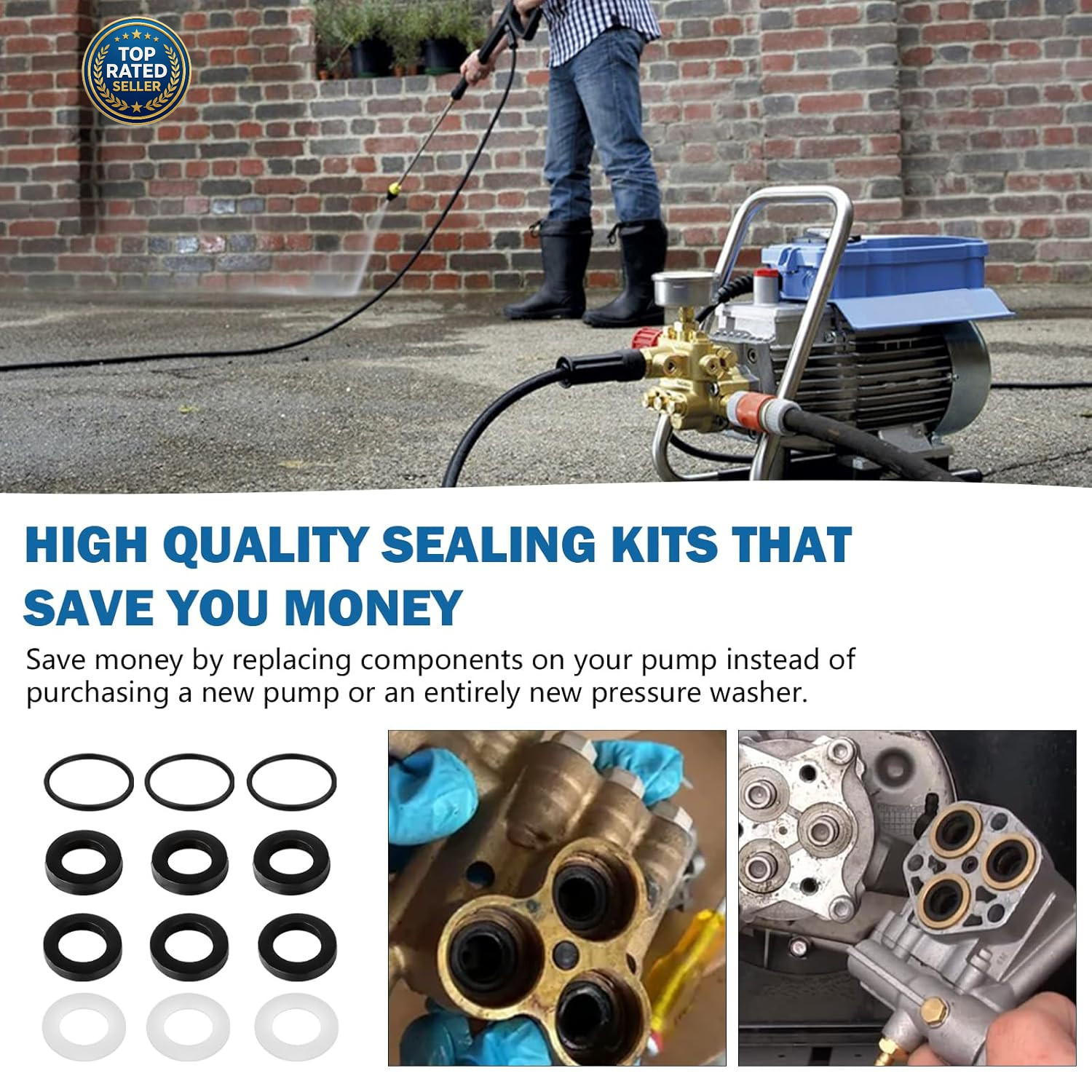 7106627 Pressure Washer Pumps Water Seal Kit Replacement for Simpson Cleaning