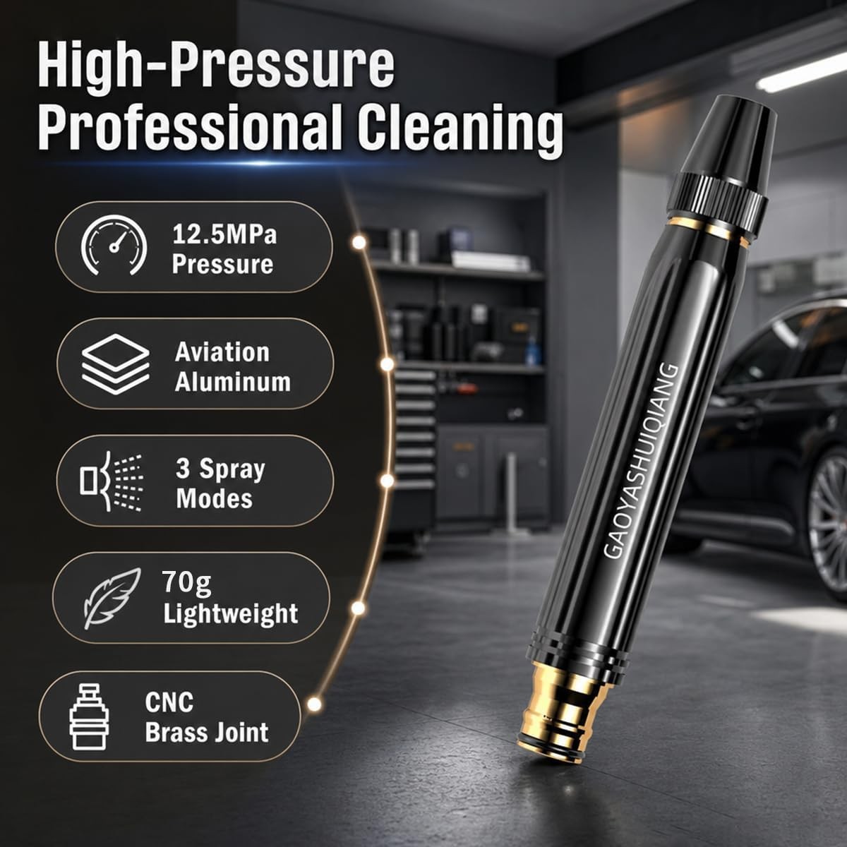 Larnto High Pressure Hose Nozzle Water Gun for Car Wash Garden Pressure Booster