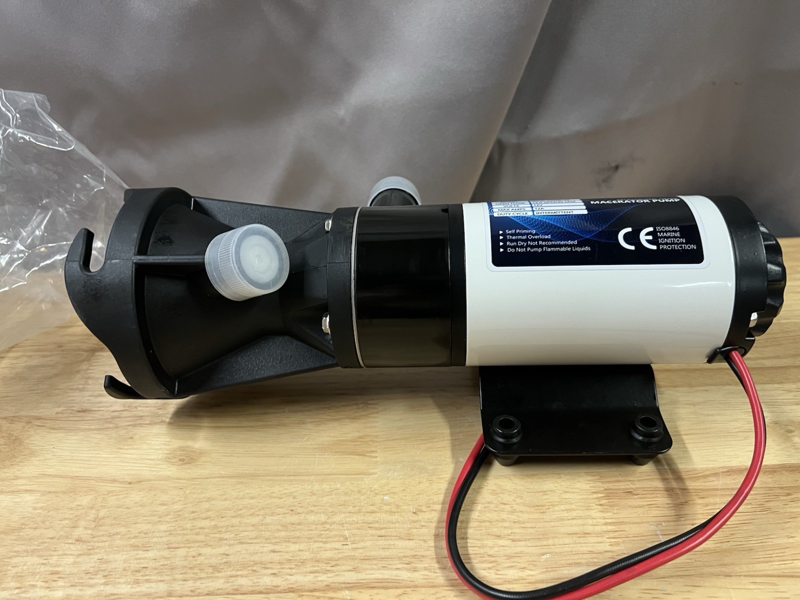 RV Macerator Pump 12V, 12GPM RV Waste Water Pump Self-Priming Sewer Pump