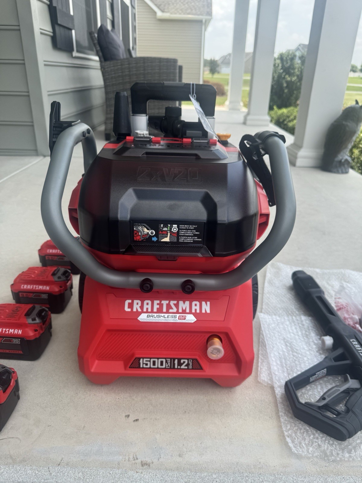 Craftsman V20 1500 PSI Cold Water Pressure Washer with 2 extra 9.0 ah batteries