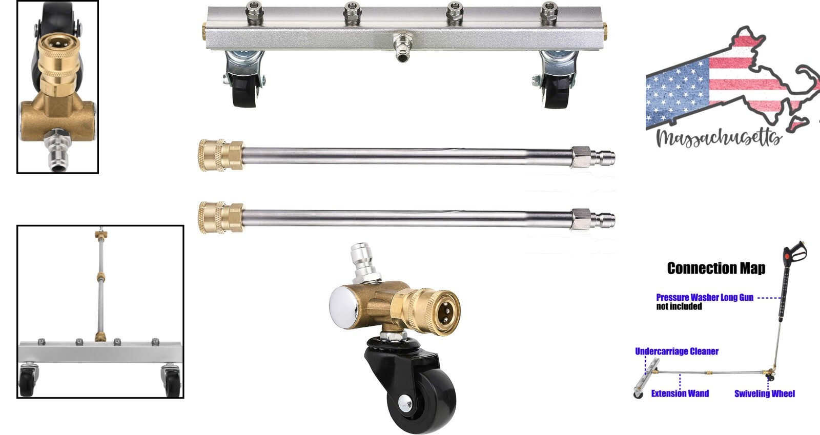Professional Undercarriage Cleaner – 4000 PSI – Swivel Wheel & Extension Wand