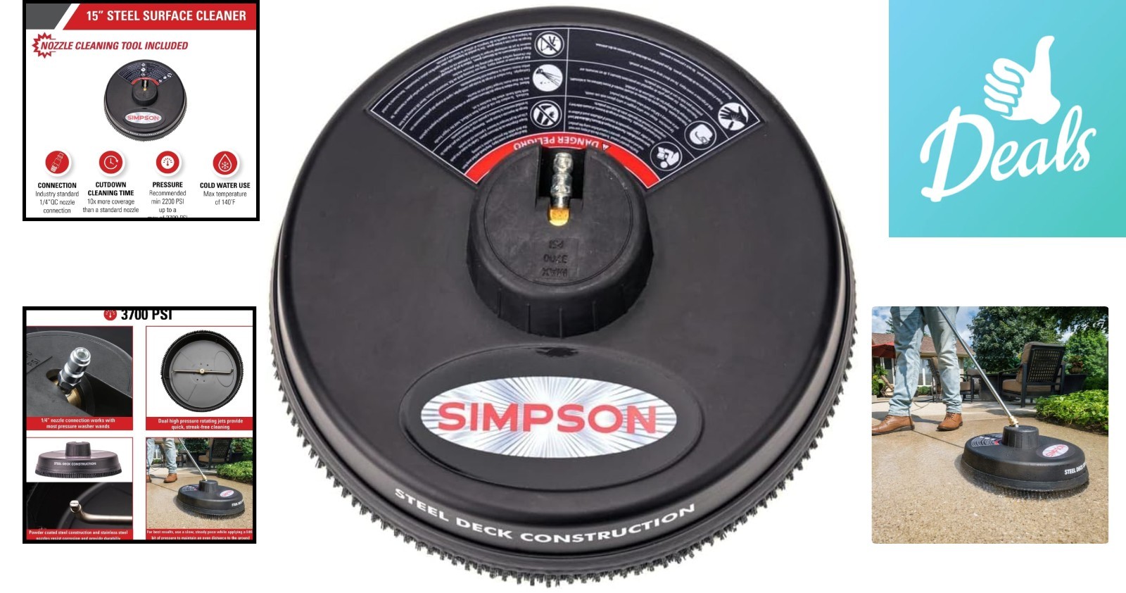 Dual Jet Pressure Washer Surface Cleaner – 10X Coverage & Streak-Free Finish