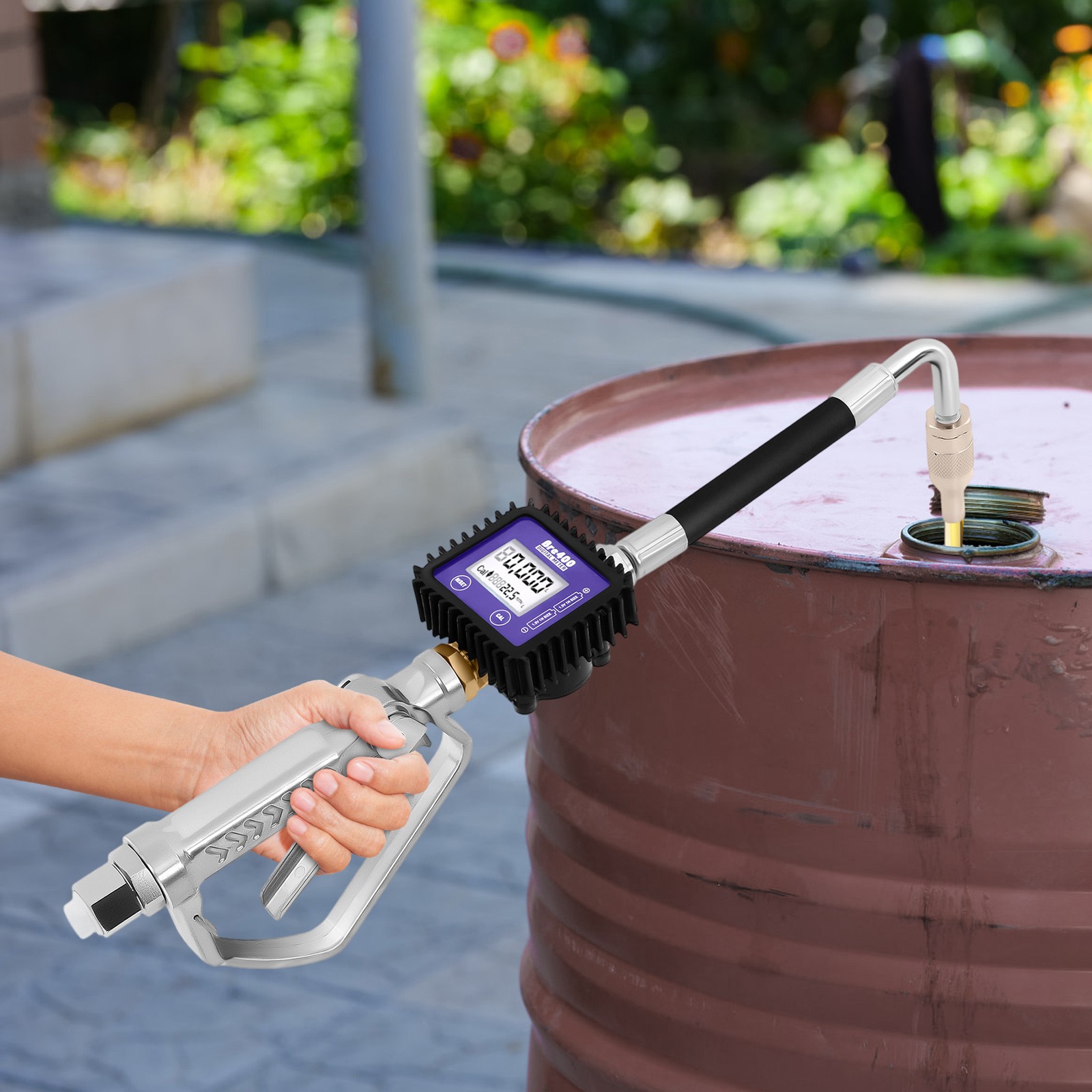 Digital Oil Control Valve Meter Nozzle Pneumatic Oil Gun with 1/2in NPT Inlet