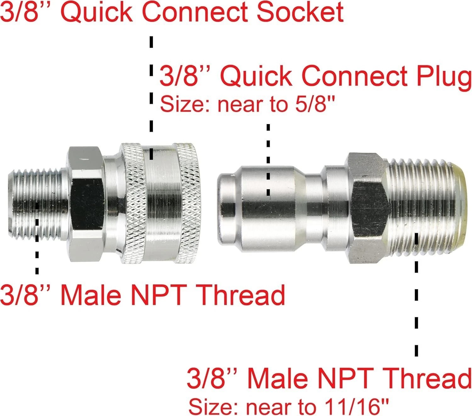 High Pressure Ball Valve Kit for Power Washer Hose, 3/8” Quick Disconnect, 45…